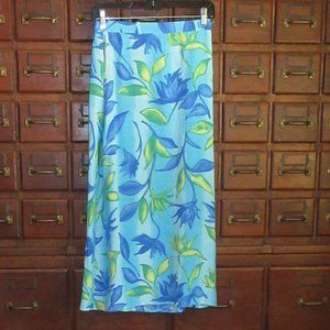 CCF PETITES 8P Rayon Floral Maxi Skirt